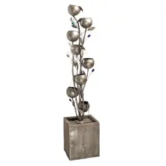 Design Toscano Abstract Floral Cascading Metal Tower Fountain - Bronze