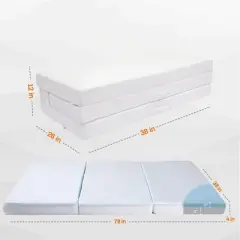 Cheer Collection 4" Tri-Fold Mattress with 1" Gel Infused Memory Foam