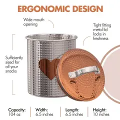 Amici Pet Rosie Treats Extra Large Storage Canister, 104 oz. , Rose Gold