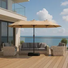 YARDSIGHT 12.5x6.7FT Large Rectangular  Outdoor Market Umbrella  without Base &ndash;Sturdy Frame & UV-Resistant Canopy for Garden, Deck, Pool, and Backyard