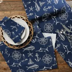 Split P Captain's Quarters Table Runner 15X72 - Navy