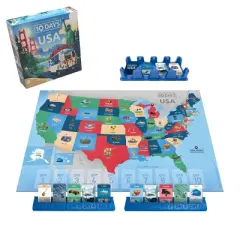 The Op Games 10 Days in the USA Board Game: Educational Focus on Geography & Travel, 2-4 Players, 30 Min Play