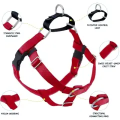 2 Hounds Design Freedom No Pull Dog Harness, Adjustable Harness, Easy Walking & Comfortable Control, Fits Small, Medium & Large Dogs, Solid Colors,