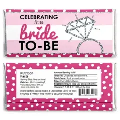 Big Dot of Happiness Bride-to-Be - Candy Bar Wrappers Bridal Shower & Classy Bachelorette Party Favors - Set of 24