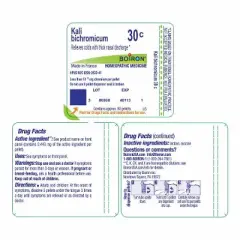 Kali Bichromicum 30C by Boiron Homeopathic Single Medicine For Cough, Cold & Flu  -  80 Pellet