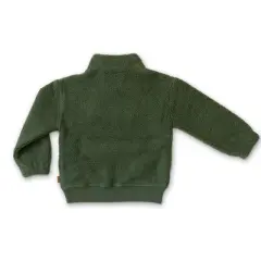 goumikids kids faux shearling organic cotton zip pullover