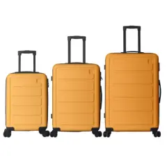 INFURNIC Bag And Luggage Sets 3pcs Rolling Luggage, Lightweight Suitcase Set Hard Shell Travel Luggage with Wheels, Yellow, 19.88"*10.63"*29.92"