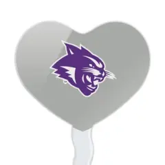 Abilene Christian Secondary Logo Heart Love Cupcake Picks Toppers Decoration Set of 6