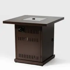Christopher Knight Home Trista 50,000 BTU Square Propane 28" Fire Table with Stainless Steel Lid
