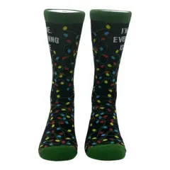 Crazy Dog Women's Im Fine Everything Is Fine Socks Funny Sarcastic Christmas Graphic Novelty Footwear for Ladies