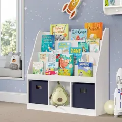 Kids' Bookrack with 3 Cubbies and 2 Bins - RiverRidge Home