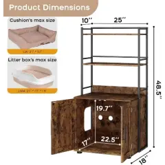 ODK Cat Litter Box Enclosure with Shelf Storage, Enclosed Litter Box - Large Cat House Furniture with Ventilation Holes, Easy Clean Pet Cabinet