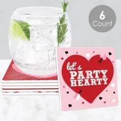 Big Dot of Happiness Conversation Hearts - Funny Valentine's Day Party Decorations - Drink Coasters - Set of 6