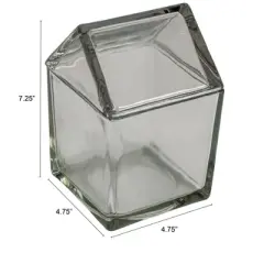 Storied Home 45-Ounce Glass House Shaped Jar with Lid, Clear
