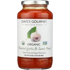 Dave's Gourmet Organic Roasted Garlic & Sweet Basil Pasta Sauce - Case of 6/24 oz
