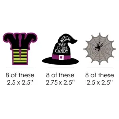 Big Dot of Happiness Happy Halloween - Paper Straw Decor - Witch Party Striped Decorative Straws - Set of 24