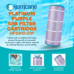 Hurricane 4 Pack HF9410-01P Platinum Purple Pool Filter Cartridge for PAP100-4, Unicel C-9410, Filbur FC-0686, Predator 100, Pentair Clean & Clear 100