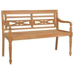 vidaXL Bench Brown Teak wood - 47.2" Brown