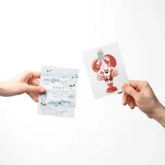 Ahoy Holiday, Lobstah Santa, Nautical Sweater Winter/Holiday/Christmas Greeting Card Pack Sets (3 ct, Assorted) by Ramus & Co