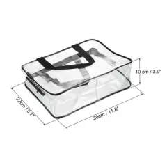 Unique Bargains PVC Transparent Toiletry Bags Cosmetic Pouch with Zipper and Handle Strap