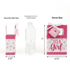 Big Dot of Happiness It's a Girl - Pink Baby Shower Favor Boxes - Set of 12