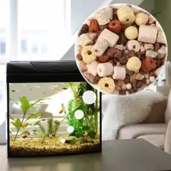 Unique Bargains Fish Tank Filter Media Aquarium Filter Balls Ceramic Rings Set 1 Pcak