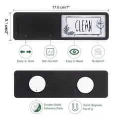 Unique Bargains Non-Scratch Clean Dirty Sign Plastic Rectangle Dishwasher Magnet