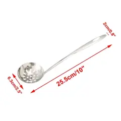Unique Bargains Stainless Steel Mesh Slotted Strainer Ladle Cooking Utensil 10" Length Silver Tone 2 Pcs