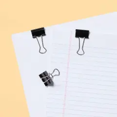 12ct Medium Binder Clips - up&up&trade;: Office Supplies, Steel, Silver & Black, 1.87" Height, 12 Pack