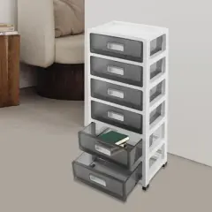 YIYIBYUS 6-Drawer Desktop Organizer with Open Tray Top, for Office, School