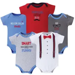 Hudson Baby Infant Boy Cotton Bodysuits 5pk, Mr Cool Dude