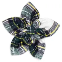 The Worthy Dog Stewart Tartan Flower Adjustable Collar Attachment Accessory