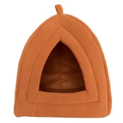Trademark Global Petmaker Cozy Kitty Tent Igloo Plush Cat Bed - Brown
