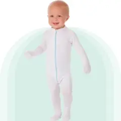 AD Rescue Wear Eczema Clothing for Toddlers - White Long Sleeve Bodysuit for Young Kids - Itch Relief, Ultra-Soft (12-18 Months)
