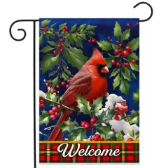 Briarwood Lane Winter Garden Flag 12x18 For Outdoor Cardinal and Holly For Winter Garden Flag Flags For Outside