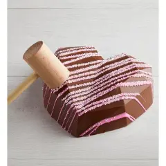 Belgian Breakable Chocolate Heart filled with Candy Surprise Goodies inside and Wooden Mallet Included