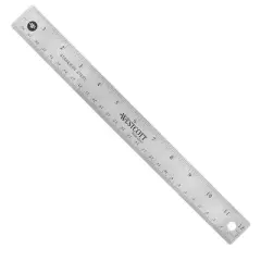 Westcott&reg; 12" Stainless Steel Office Ruler With Non Slip Cork Base