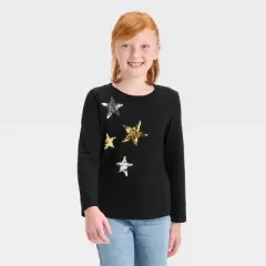 Girls' Long Sleeve Flip Sequin T-Shirt - Cat & Jack&trade;