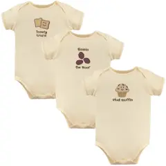 Touched by Nature Organic Cotton Bodysuits 3pk, Muffin