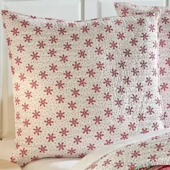 Let It Snow Holiday Euro Sham Set of 2 Red - Levtex Home