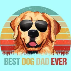 Women's Design By Humans Best Dog Dad Ever Golden Retriever By LuckyCharm99 Racerback Tank Top