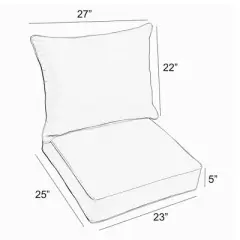 Sunbrella Stripe Outdoor Corded Pillow and Cushion Set Blue/White