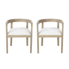 Christopher Knight Home Set of 2 Ladieu Fabric and Wood Tub Dining Chairs