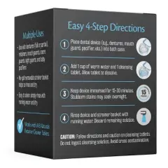 Denture Bath Case with No-Spill Strainer, Case for Retainers, Baby Pacifiers, Mouth Night & Snore Guards, M3 Naturals, Retainer Holder, 1ct