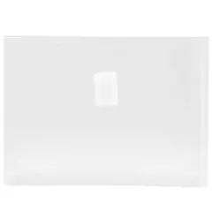 JAM Paper 5 1/2'' x 7 1/2'' 12pk Plastic Envelopes with Hook & Loop Closure, 1" Expansion, Index Booklet - Clear