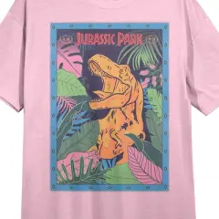 Jurassic Park T-Rex Crew Neck Short Sleeve Cradle Pink Women's Night Shirt
