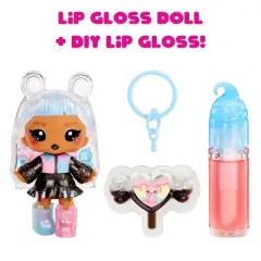 Yummiland Lip Gloss Doll: Sour Sweeties - Gabi Gummybear Includes DIY Lip Gloss + Removable Keychain