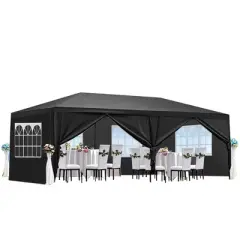 ORRD 10x20' Pink Wedding Party Canopy Tent with 6 Removable Sidewalls &ndash; Spacious Outdoor Gazebo for Events, Durable & Easy Setup