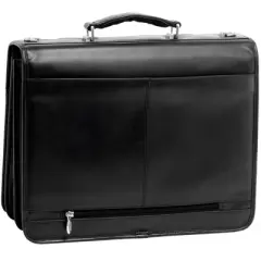 McKlein Flournoy 1  Leather Double Compartment Laptop Briefcase - Black