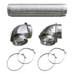 Builder's Best&reg; Semi-Rigid Dryer Vent Kit with Close Elbow&reg; in Silver